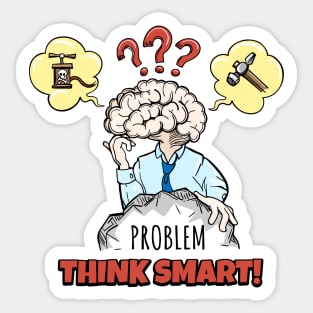 Human brain in thinking process tries to solve a complex problem Sticker